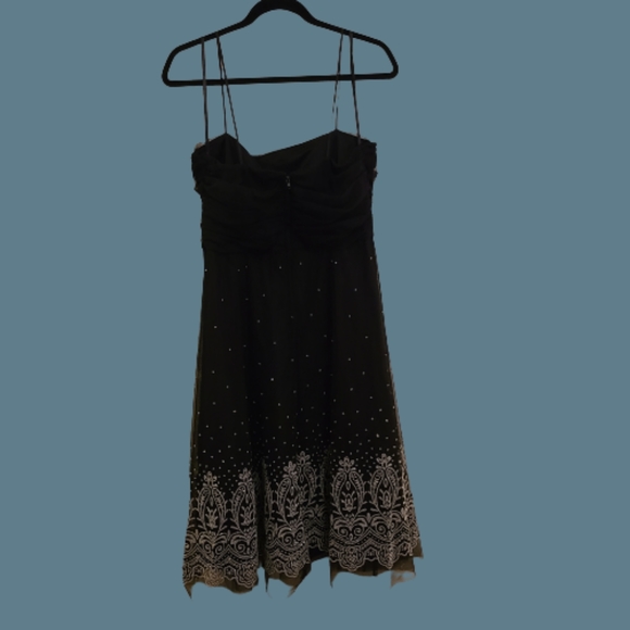 Jessica Howard Strapless Black w/Silver Applique/Sequins Evening/Cocktail Dress - Picture 2 of 5